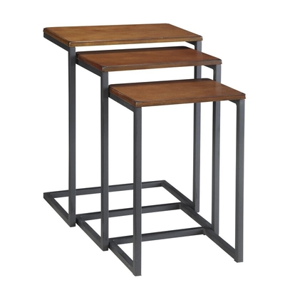 Les tables de chevet en bois industrielles d'emboîtement en métal C ont formé