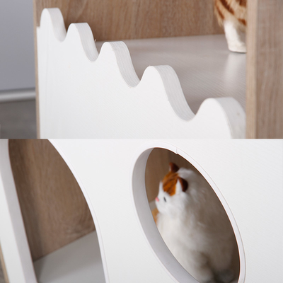 Chambre en bois d'intérieur viable Cat Den With Storage d'animal familier d'ODM