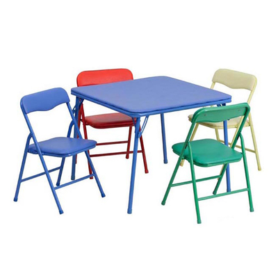 Tableau de carte se pliant d'enfants d'enfants en métal petit avec des chaises