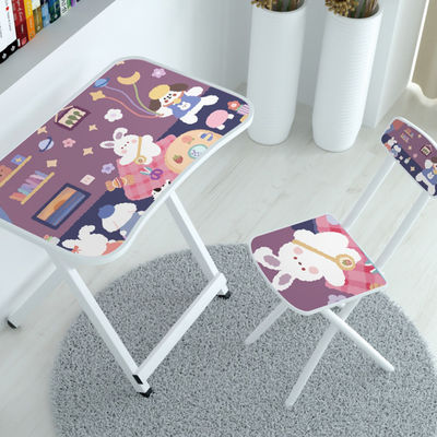 Tableau d'enfants de mobilier métallique de conseil pliable de forces de défense principale et ensemble en bois de chaise