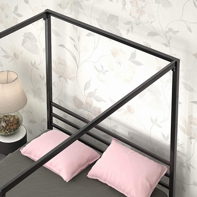 Cadre en bois contemporain de lit d'auvent en métal de mobilier métallique avec la lamelle en acier